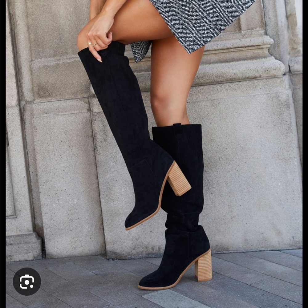 Vici Dolls Saint Slouch Boots tall faux suede